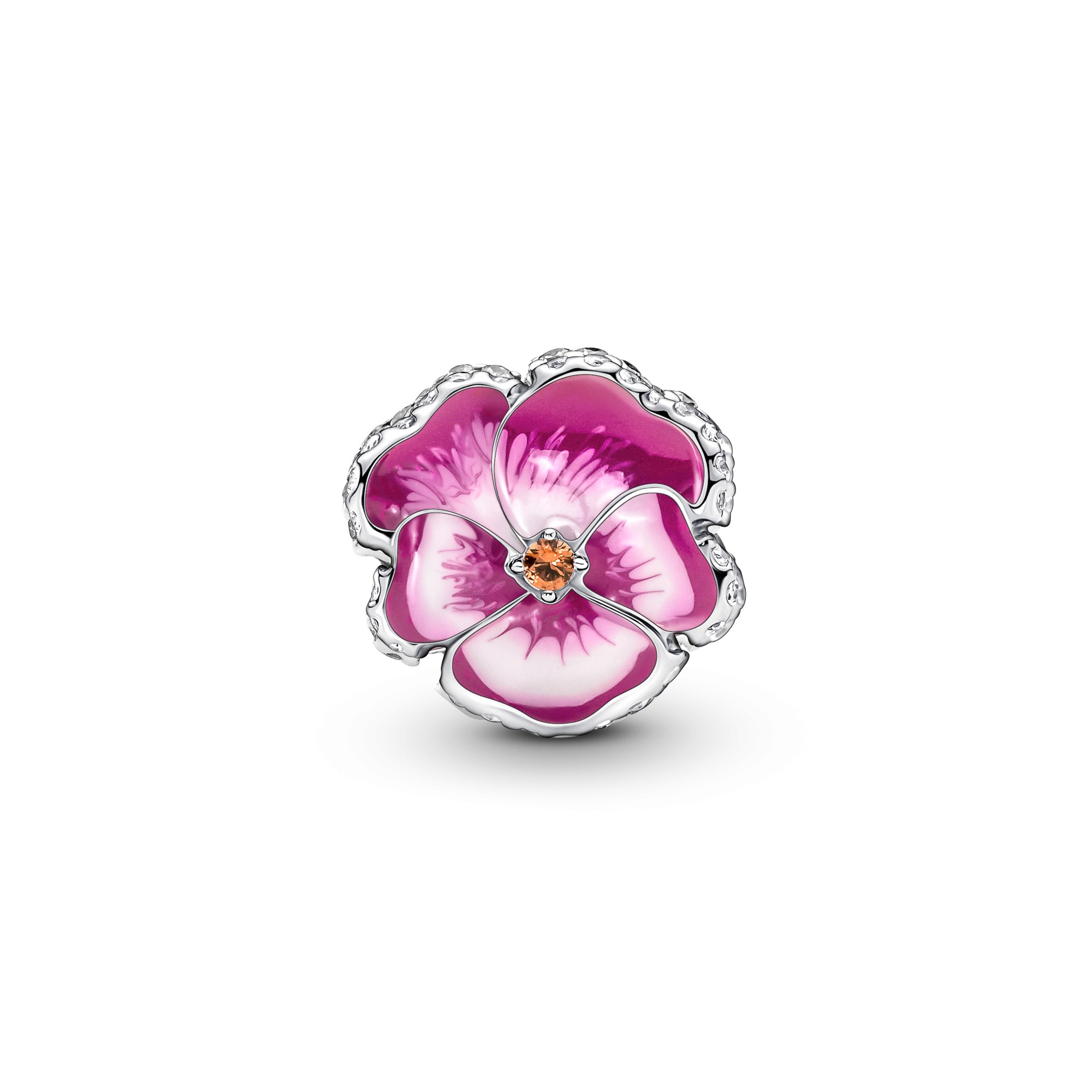 Pandora Pinke Stiefmütterchen Blume Charm - Silber - Emaille Steinmix - Multicolor – Ansicht 4