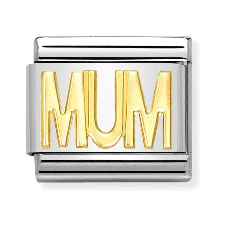 Nomination Composable Classic Charm Schriftzug Mum - Edelstahl, Gold 750 Gelbgold