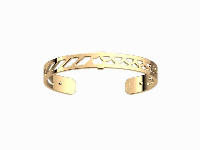 Armreif von Les Georgettes in Gold mit Gelbgold finish, 8 mm breit, filigranes Design mit offenen Elementen, ideal für einen eleganten Look und vielseitige Kombinationen.