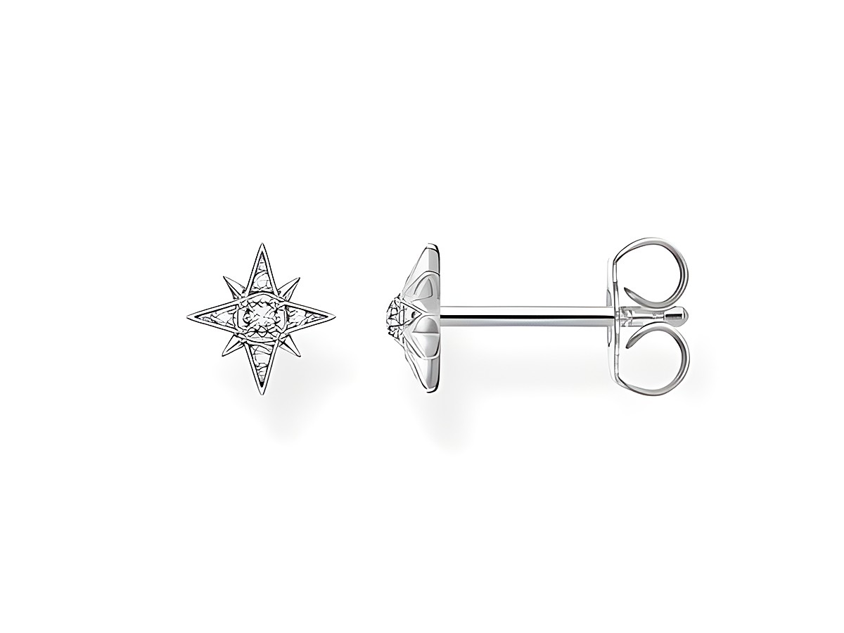 Silberne Ohrstecker in Sternform aus der Thomas Sabo Charming Collection, verziert mit klaren Zirkonia. Eleganter Ohrschmuck für einen funkelnden Look.