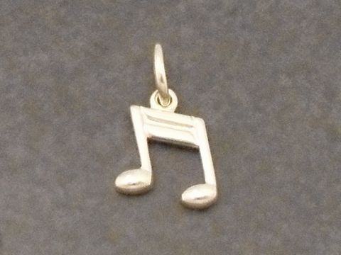Gold Anhänger in Form einer musikalischen Note, poliert, Hersteller Juwelier Harnisch, ideal für Musikliebhaber.