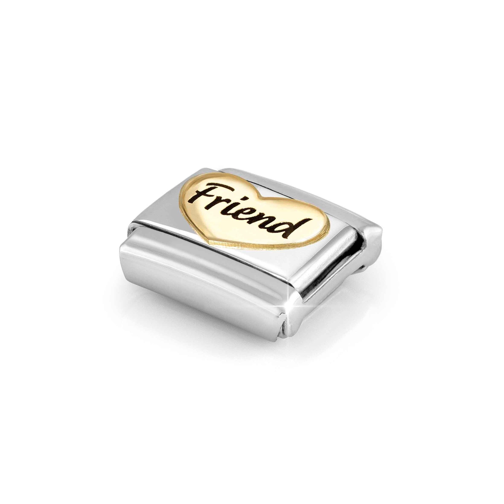 Nomination Composable Classic Charm Friend auf Herz - Edelstahl, Gold 750 Gelbgold, Emaille – Ansicht 5