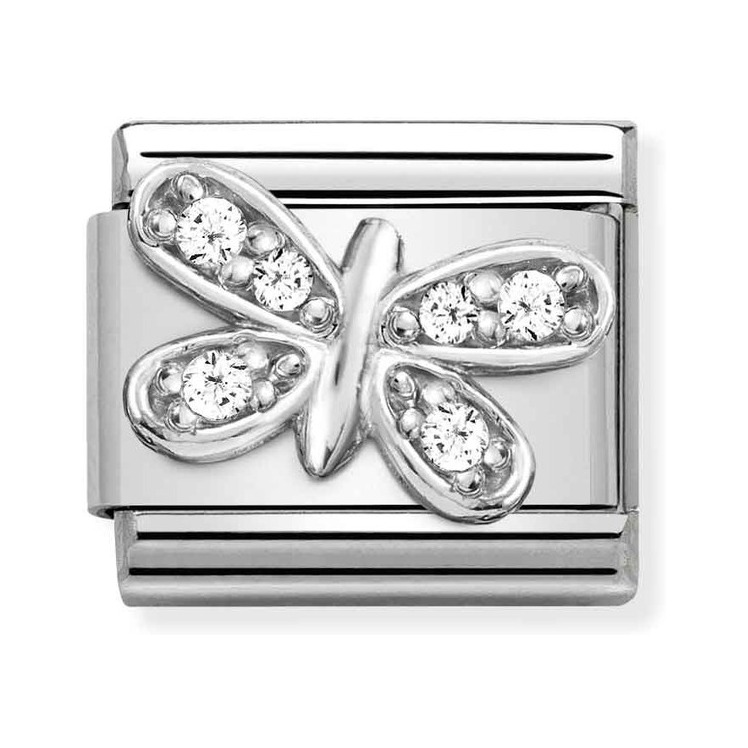 Nomination Composable Classic Charm Schmetterling klar - Edelstahl, Sterling Silber