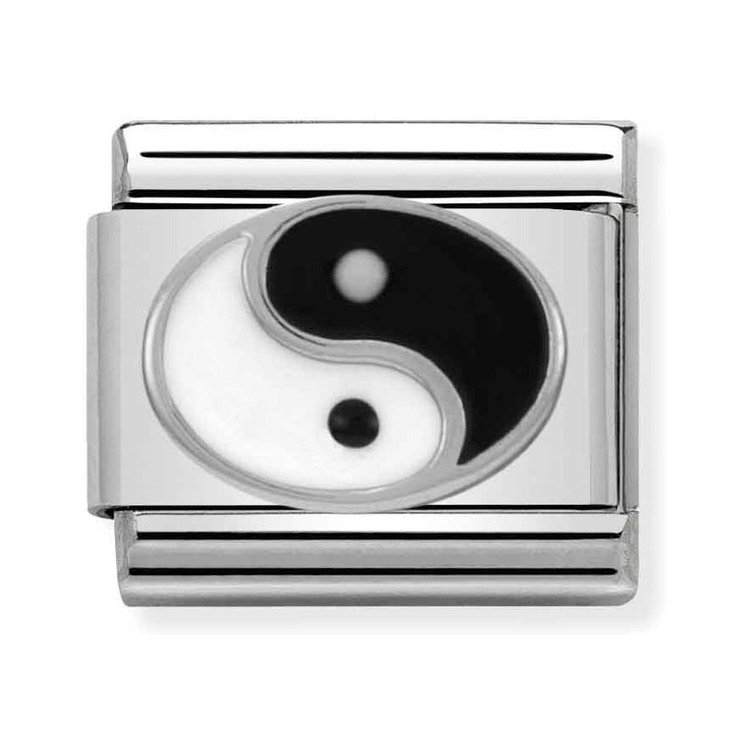 Nomination Composable Classic Charm Yin Yang - Edelstahl, Silber 925, Emaille