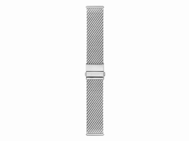 Milanaise Edelstahl Uhrenarmband in silber, 20 mm, Hersteller Mondaine, Modell FMM.8920.STEM.5.K, feines und elegantes Design, ideal als Ersatz für verschiedene Uhren.