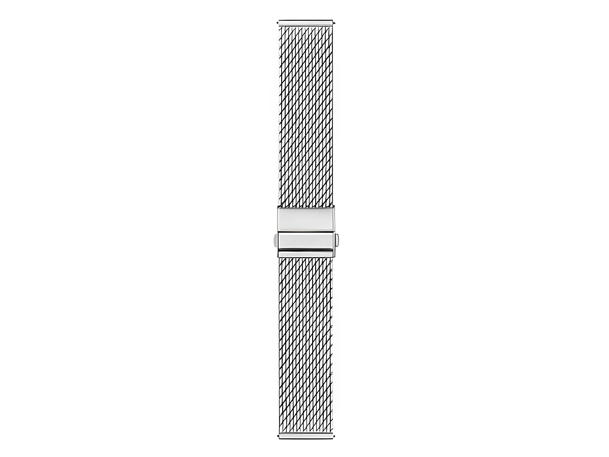 Milanaise Edelstahl Uhrenarmband in silber, 20 mm, Hersteller Mondaine, Modell FMM.8920.STEM.5.K, feines und elegantes Design, ideal als Ersatz für verschiedene Uhren.