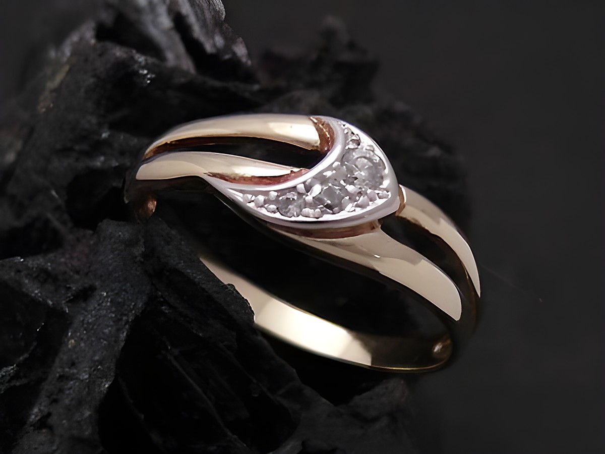 Gold Ring ansehnlich Gold 333 bicolor Zirkonia Goldring Gr. 54, Hersteller Juwelier Harnisch, bis Gr. 54/17,5.