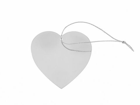 Herzförmiger Geschenk Anhänger aus Metall, blanko für Gravur, ideal für Geschenke oder Dekoration, Hersteller Juwelier Harnisch, modernes Design.