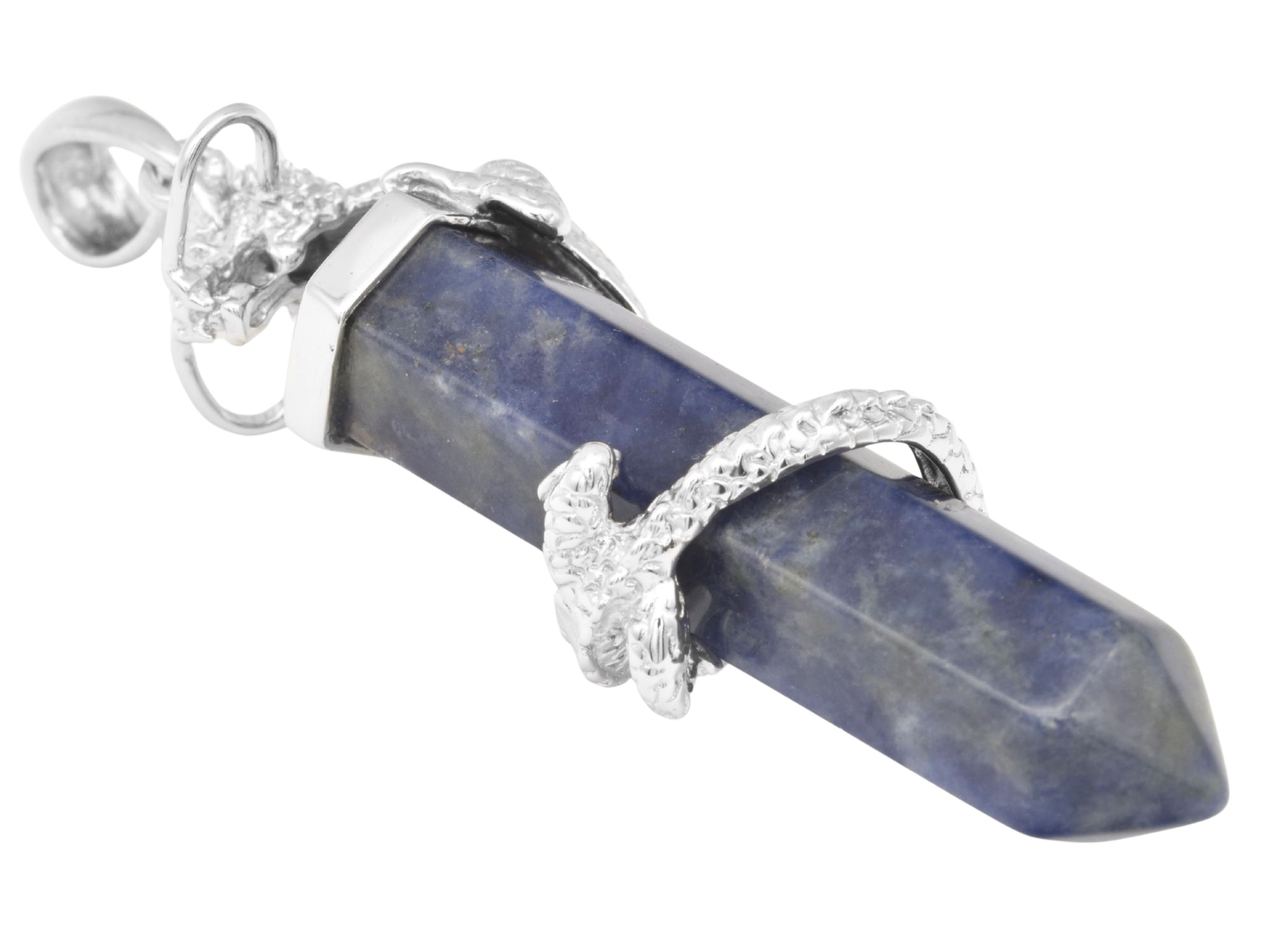 Anhänger Drachen Pendel - Sterling Silber 925 - poliert - Sodalith Blau