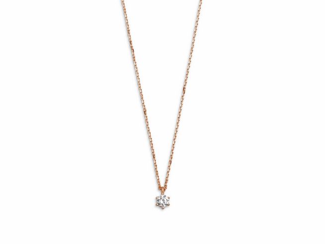 Xenox Sterling Silber Kette XS7380R in 40-45 cm mit Krappe Rosè, Roségold vergoldete Ankerkette und einem funkelnden Anhänger in Form eines Sterns.