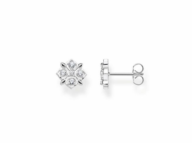 Thomas Sabo Ohrstecker in Blumenform aus Silber mit Zirkonia, elegante und funkelnde Details, ideal für besondere Anlässe oder den täglichen Gebrauch.
