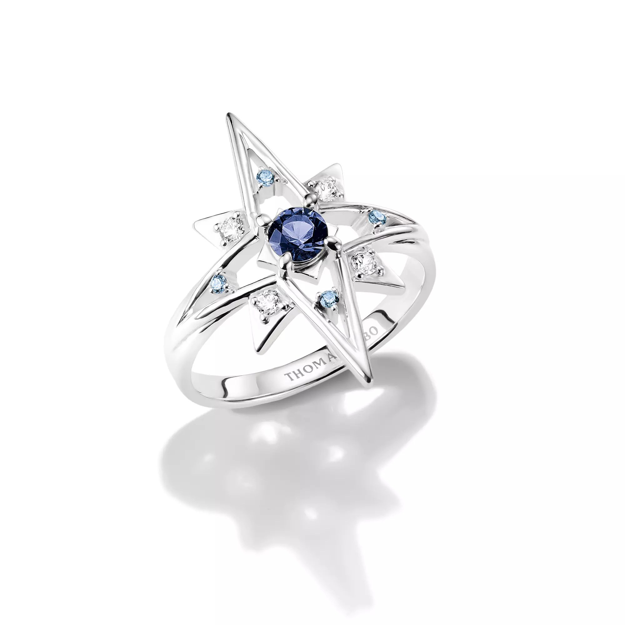 Thomas Sabo Midnight Sky - Ring Stern - 925 Sterling Silber - Nanokristall - Zirkonia blau – Ansicht 2