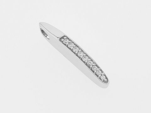 Rechteck Silber Anhänger in schlicht elegantem Design, rhodiniert mit funkelnden Zirkonia. Hersteller: Juwelier Harnisch. Ideal als stilvolles Schmuckstück für besondere Anlässe.