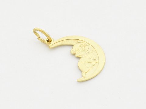Anhänger Katze mit Mond in 333 Gold, traumhaftes Design, Hersteller: Juwelier Harnisch, ideal für Tierliebhaber und als stilvolles Schmuckstück.
