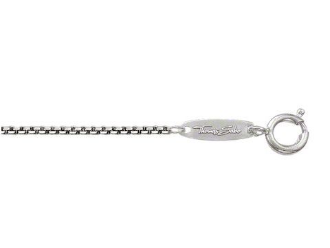 Thomas Sabo Kette aus Sterling Silber, ca. 80 cm lang, ohne Anhänger, mit sicherem Karabinerverschluss und prägnantem Markenlogo. Ideal für stilvolle Akzente.