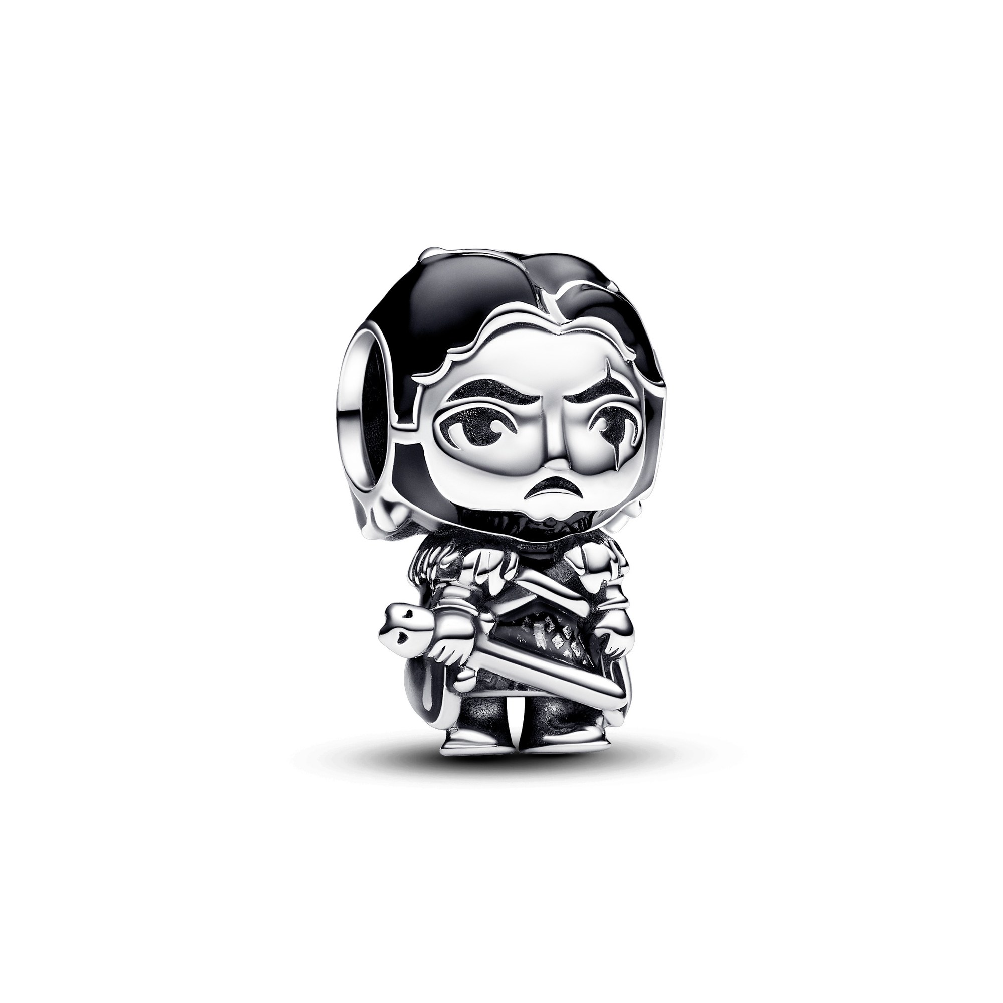 Pandora Game of Thrones Jon Snow Charm - Silber - Schwarz