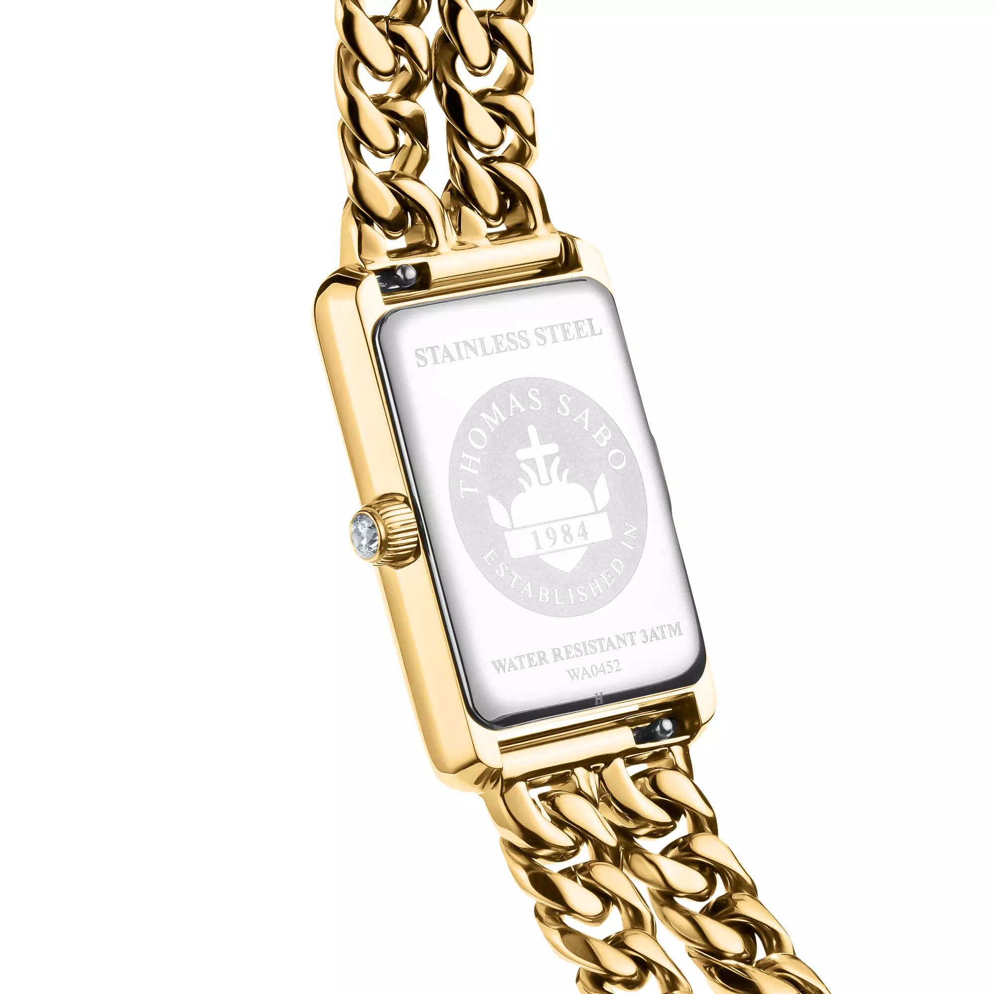 Thomas Sabo Uhr Damenuhr Bold Elegance schwarz Ziffernblatt rechteckig Goldfarben – Ansicht 3
