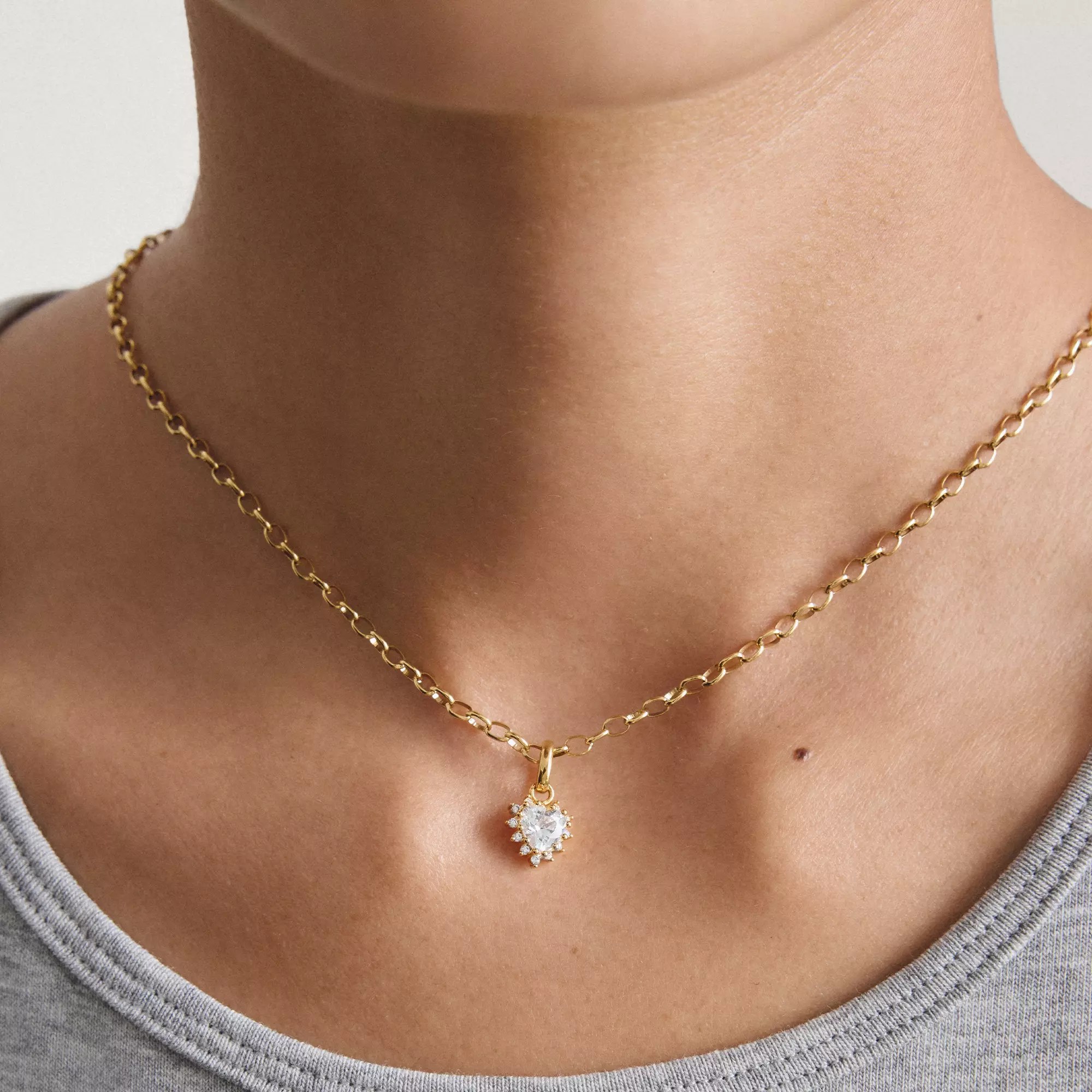 Thomas Sabo Connect - Charm Herz - 18k Gelbgold Vergoldung - Zirkonia - Charm mit Öse – Ansicht 3