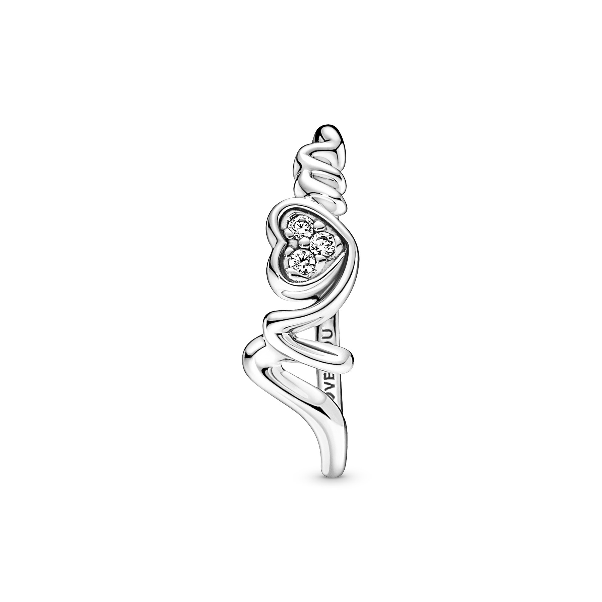 Pandora Mum Pavé Herz Ring - Sterling Silber Zirkonia Ansicht 3 – Ansicht 3