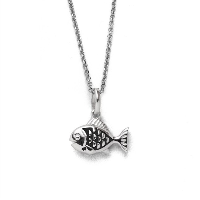 DUR Kette Fisch 2.0 dunkel - Sterling Silber - 42 cm – Ansicht 3