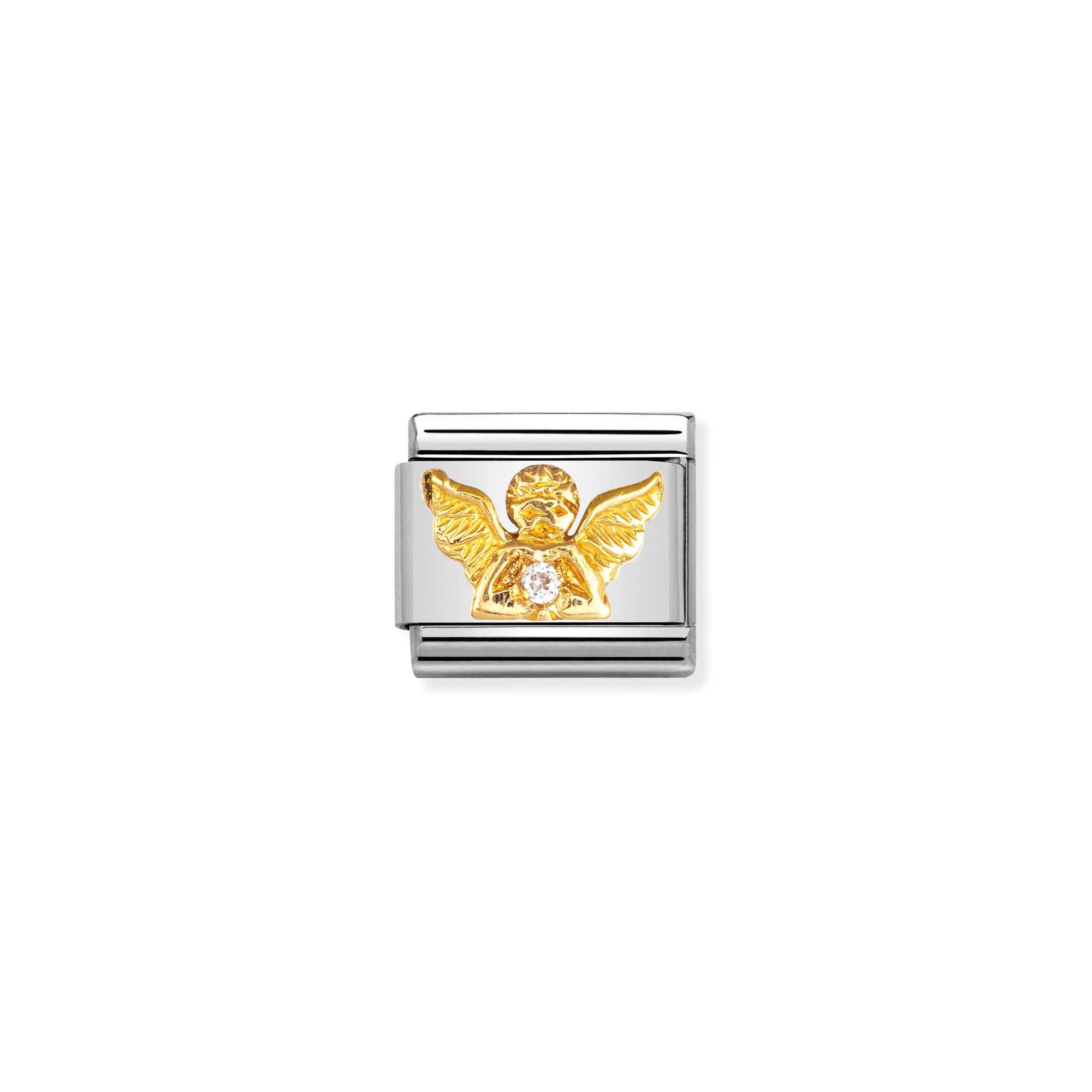 Nomination Composable Classic Charm Engel - Edelstahl, Gelbgold, Zirkonia
