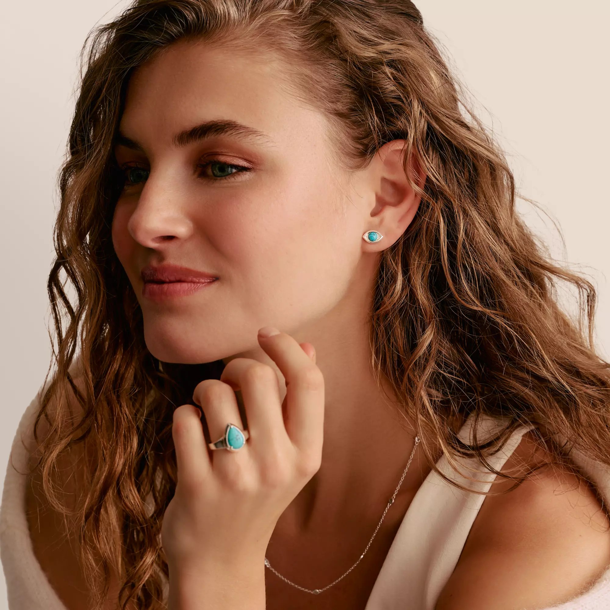 Thomas Sabo ELYNDRA Ohrstecker - Sterling Silber & imit. Türkis - Türkis – Ansicht 3
