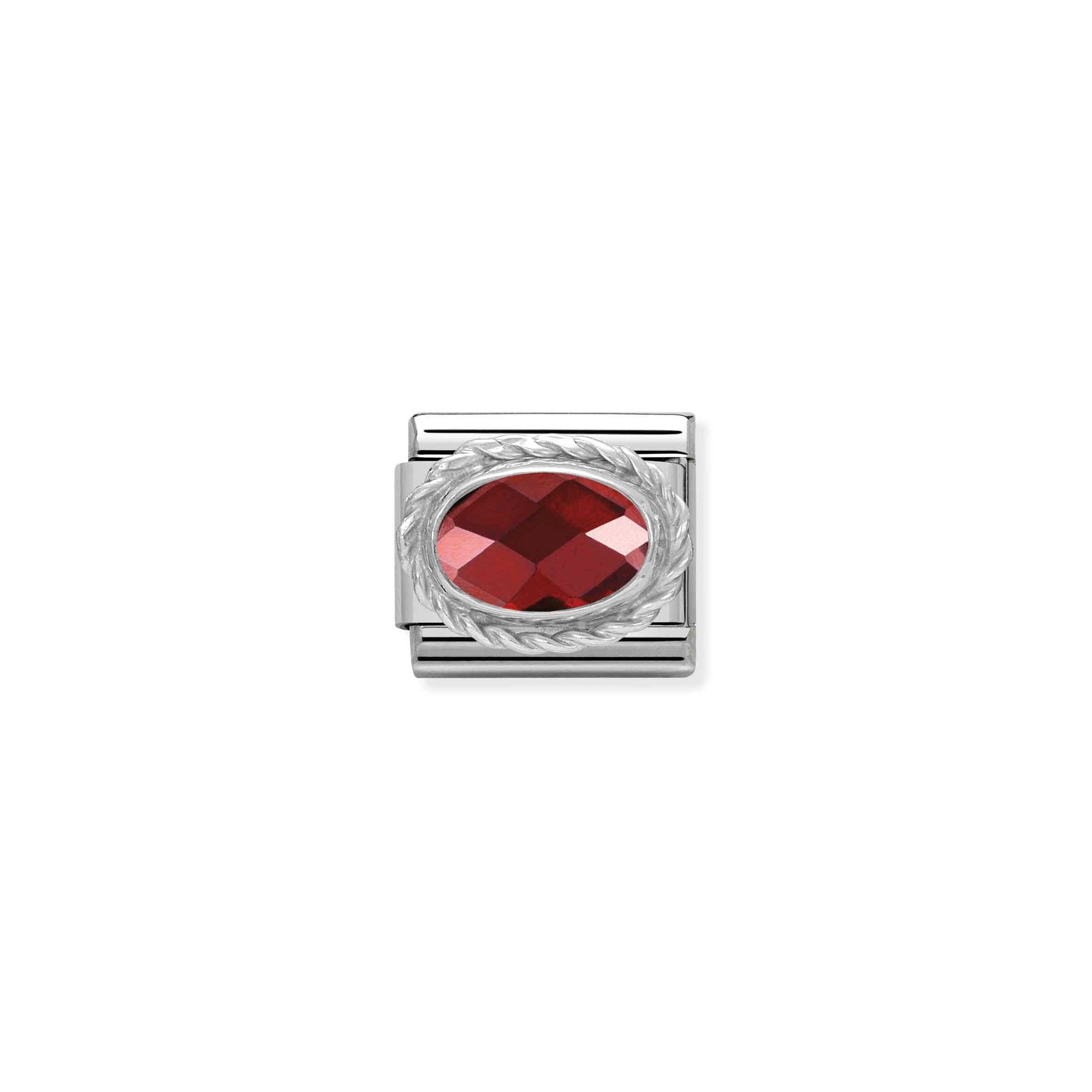 Nomination Composable Classic Charm Kordel Zirkonia rot - Edelstahl, Sterling Silber