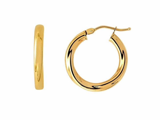 Polierte Gelbgold Creolen aus 585er Gold von Xenox, elegant und zeitlos, idealer Ohrschmuck für jeden Anlass, in hochwertiger Verarbeitung.