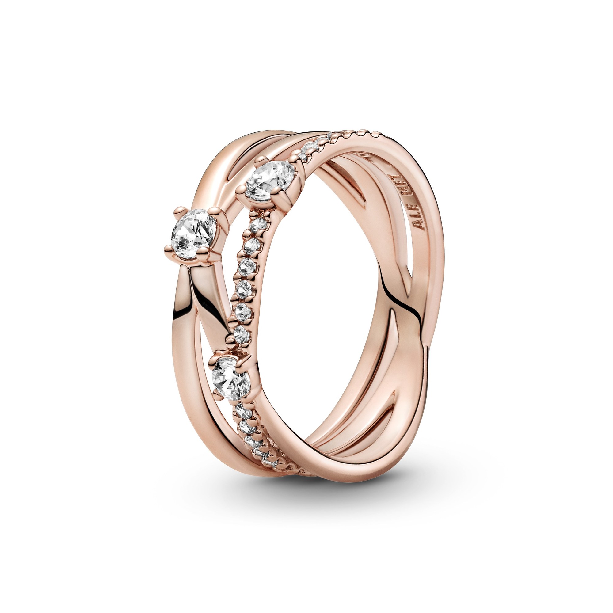 Pandora Rosé Funkelnder Triple-Band-Ring - Zirkonia