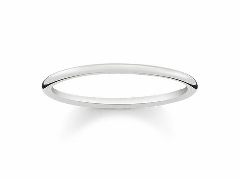 Silberner Ring von Thomas Sabo, Modell TR2123-001-12-52, Größe 52, schlichtes, elegantes Design, ideal für jeden Anlass.