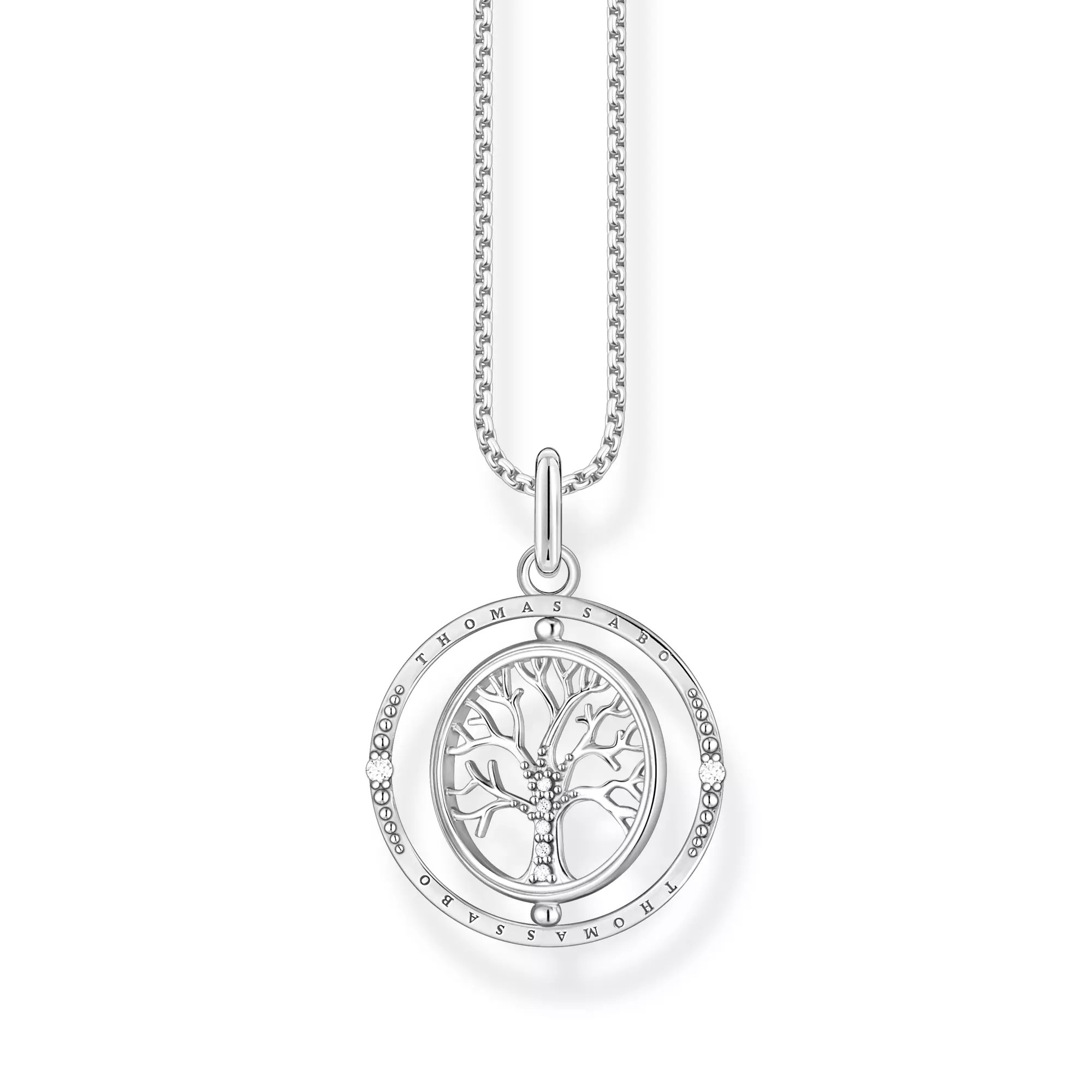 Thomas Sabo Kette Lebensbaum Sterling Silber geschw. - Zirkonia - 45 cm verstellbar – Ansicht 4