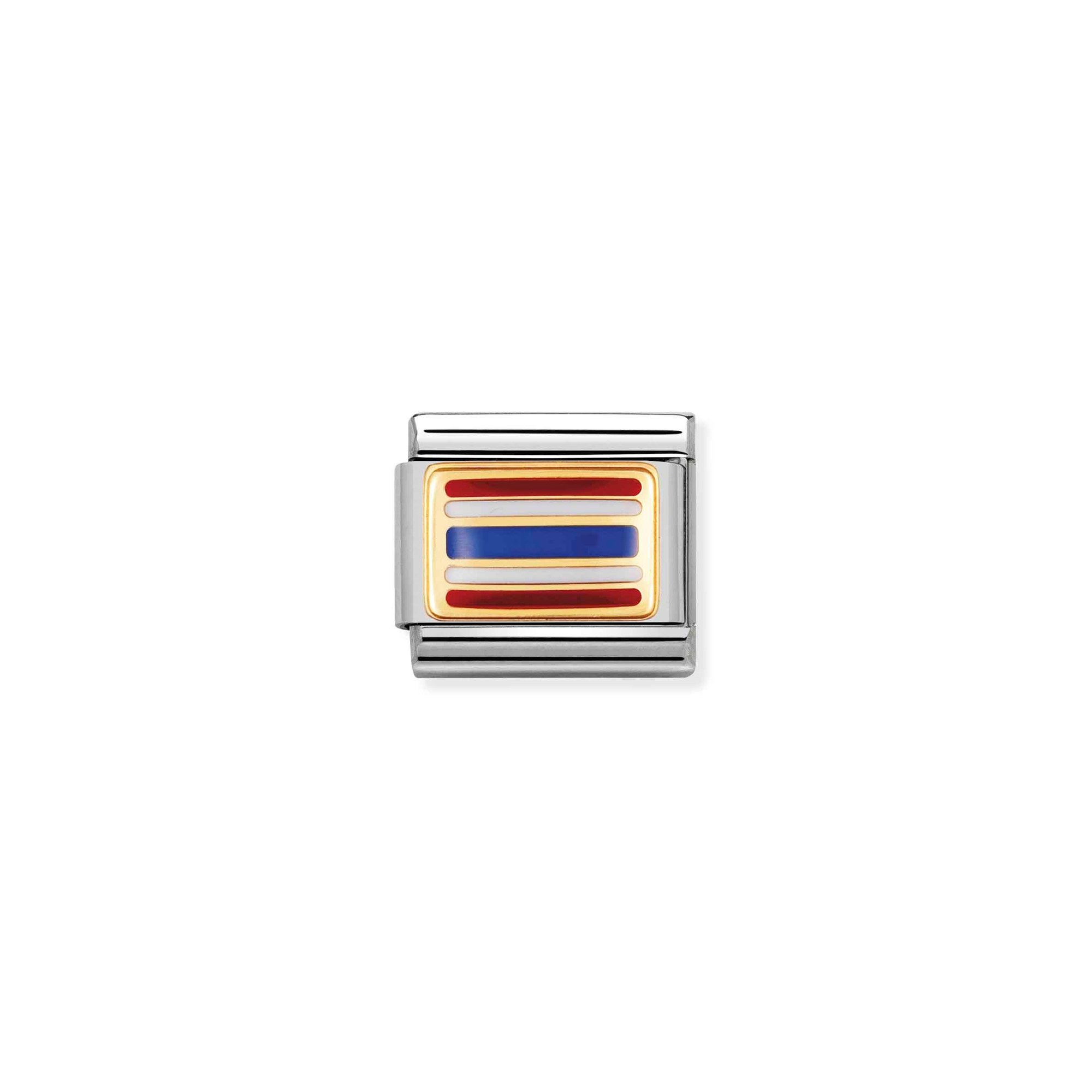 Nomination Composable Classic Charm Flagge Thailand - Edelstahl, Gold 750 Gelbgold, Emaille