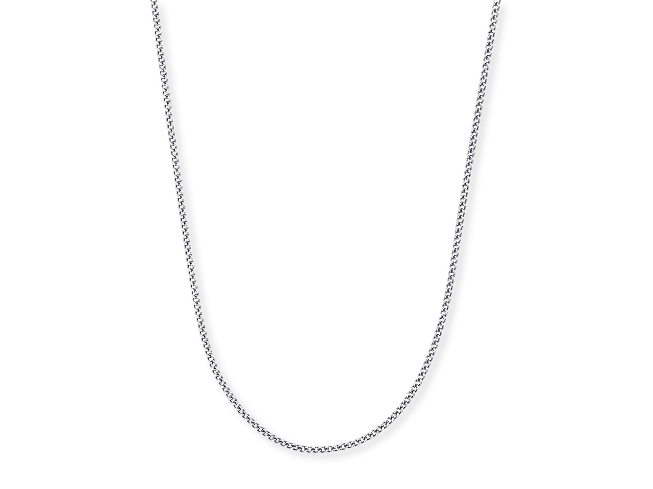 Silberne Panzerkette von Engelsrufer mit rhodiniertem Finish, Länge 57 cm, zeitloses Design für eleganten Schmuck. Ideal zum Tragen mit Anhängern oder allein.