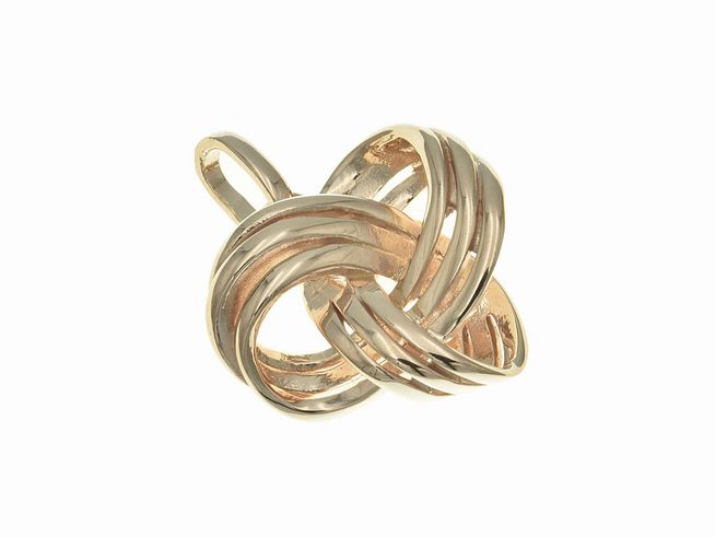 Anhänger aus sterling Silber, Knoten-Design, poliert und vergoldet in Rosegold, Hersteller Juwelier Harnisch, besonderes Design für stilvolle Akzente.