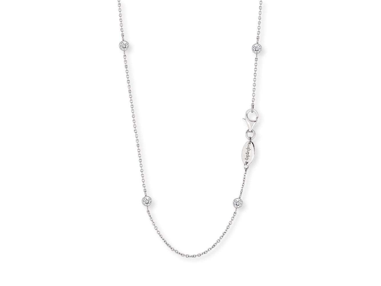 Elegante Silberkette von Engelsrufer mit rhodinierten Elementen und Zirkonia, 80 cm lang, filigranes Design mit einem zeitlosen und funkelnden Look. Perfekt für jeden Anlass.