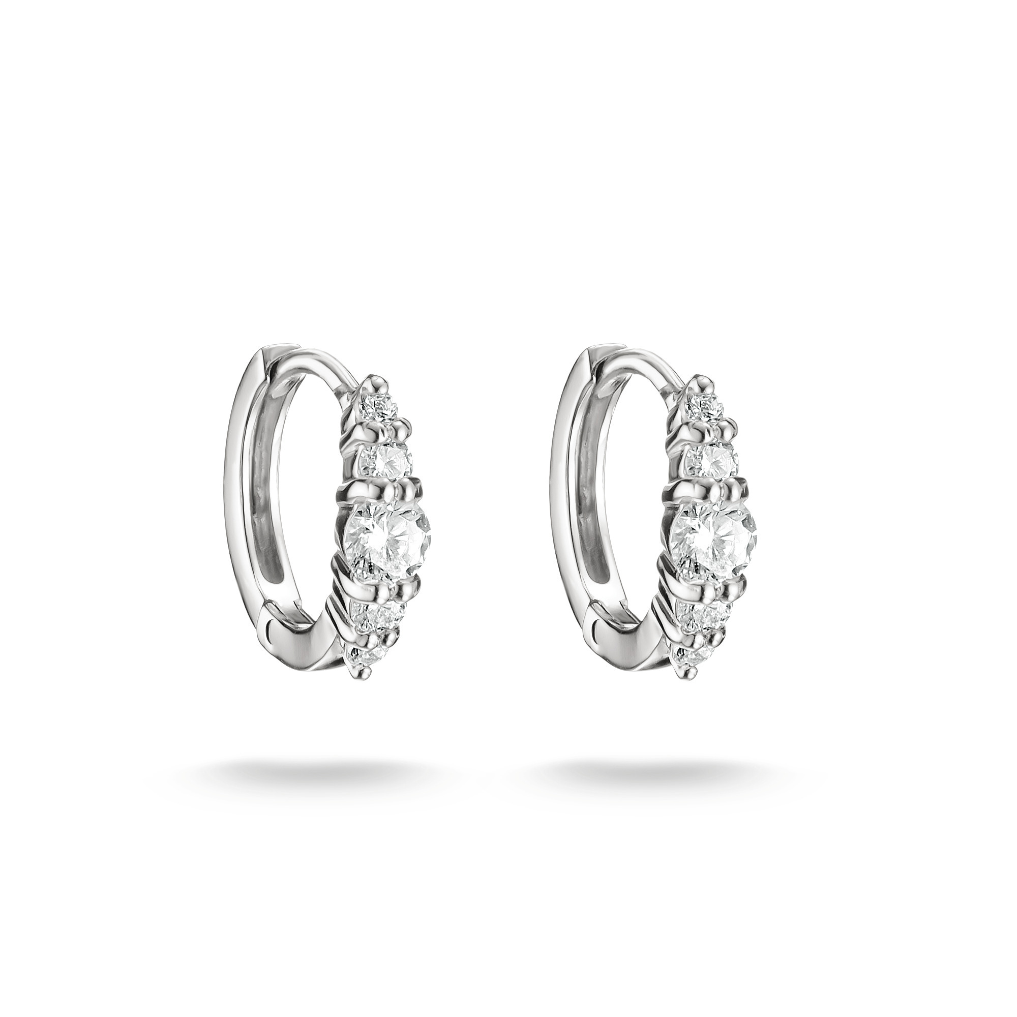 Thomas Sabo Creolen aus Silber mit weißem Zirkonia, 11,2 mm hoch, elegant gestaltet und ideal für einen stilvollen Look, perfekt für jede Gelegenheit.