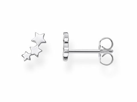 Ohrstecker aus Silber der Thomas Sabo Charming Collection mit drei Sterne-Designs, elegant und zeitlos, perfekt für jeden Anlass. Ideal für modebewusste Frauen.