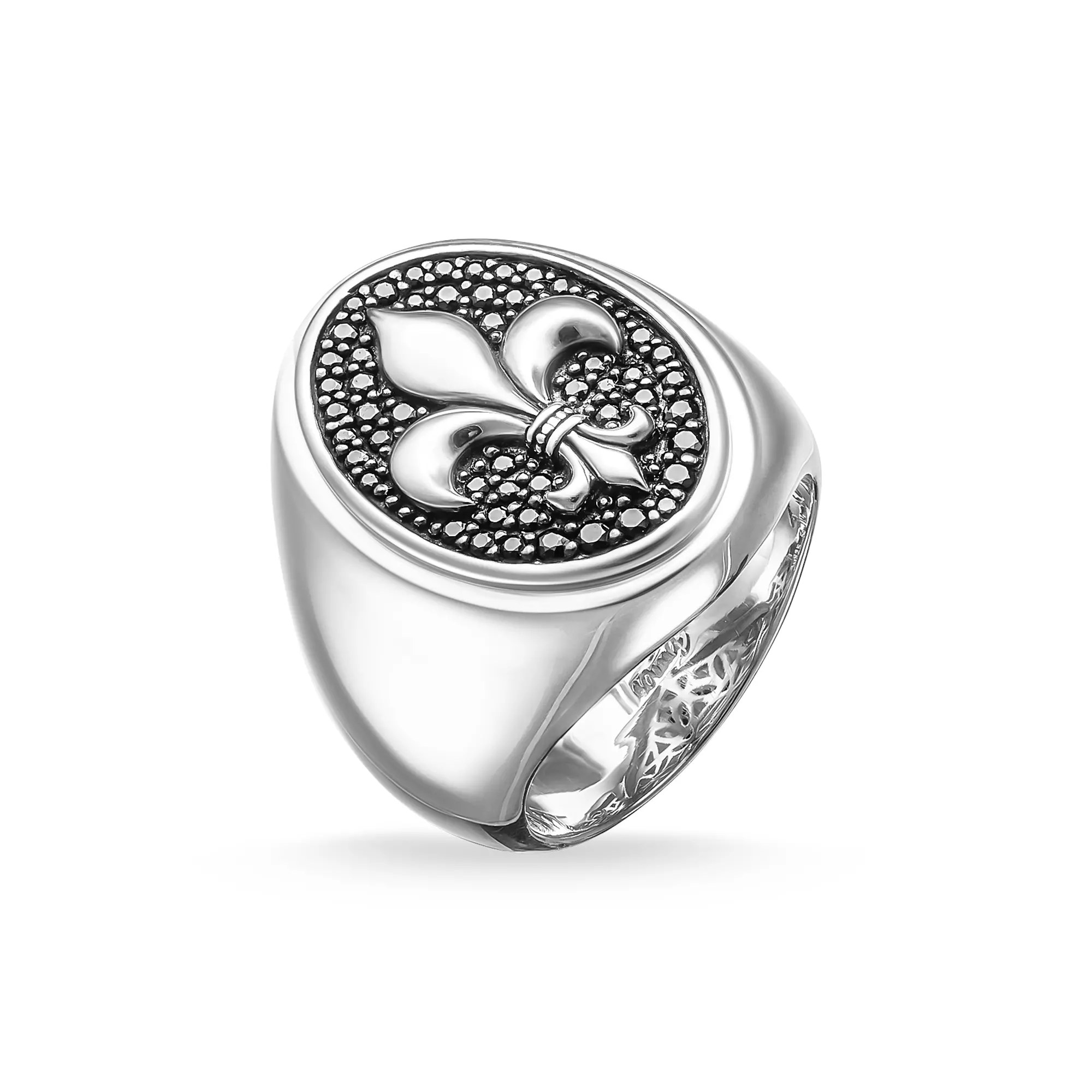 Thomas Sabo Siegelring Bourbonische Lilie – Silber – Zirkonia