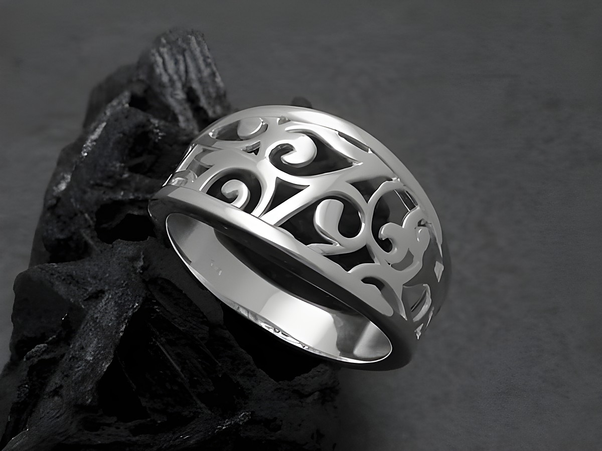 Silber Ring aus Sterling Silber mit filigranem Design in Größe 54, Hersteller Juwelier Harnisch, ideal für stilvolle Akzente.