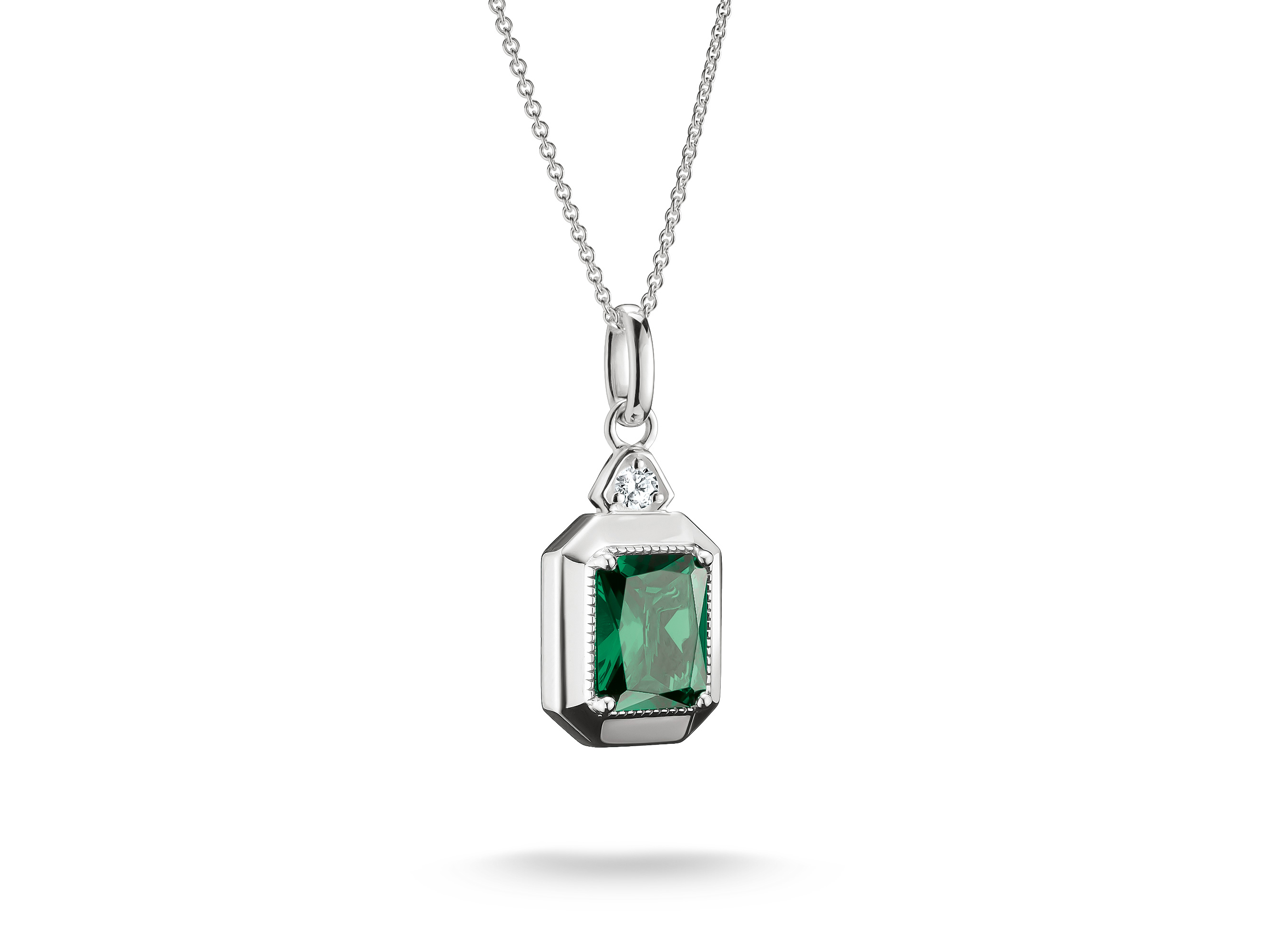 Thomas Sabo KE2366-166-6-L45V ELYNDRA Kette 40 - 45 cm - Sterling Silber & Glas-Keramik Stein & Zirkonia - Grün
