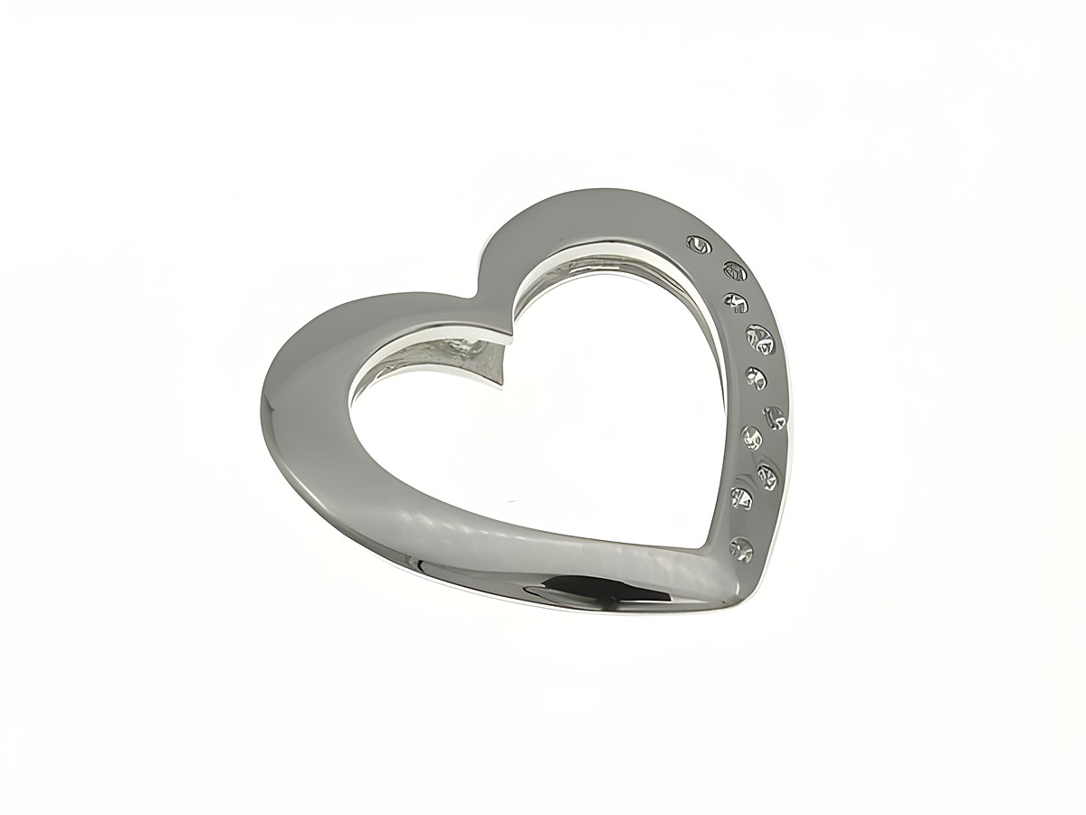 Herzen Anhänger aus Sterling Silber rhodiniert mit Zirkonia, Hersteller Juwelier Harnisch, Perlen und Steine, elegant und glänzend, ideal als Schmuckstück oder Geschenk.