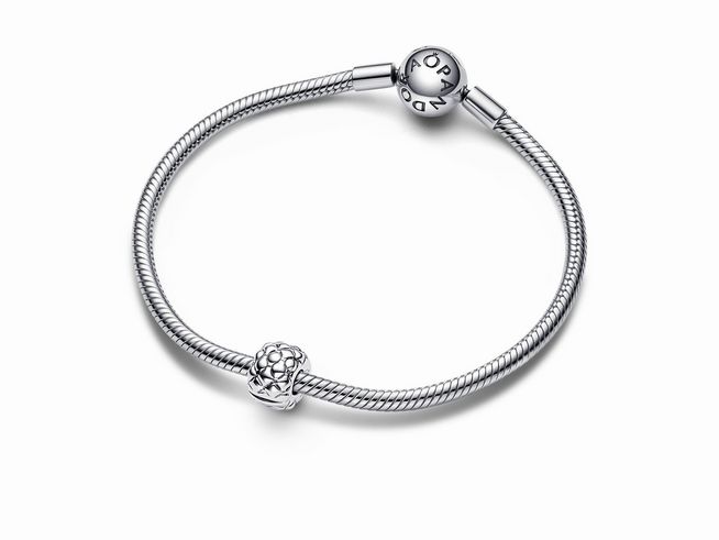 Pandora 792746C00 Clip-STOPPER Charm mit Nieten aus Sterling Silber, Designerarmband mit markanten Details und hochwertiger Verarbeitung, ideal für individuelle Schmuckgestaltungen.