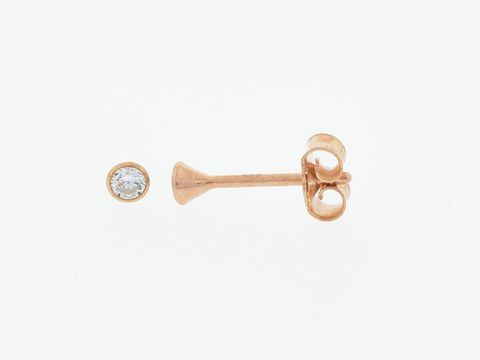 Silber Ohrringe in Kelchform, rosé vergoldet, Durchmesser 2,7 mm, besetzt mit funkelndem Zirkonia, Hersteller Juwelier Harnisch. Ideal für eleganten Schmuck.
