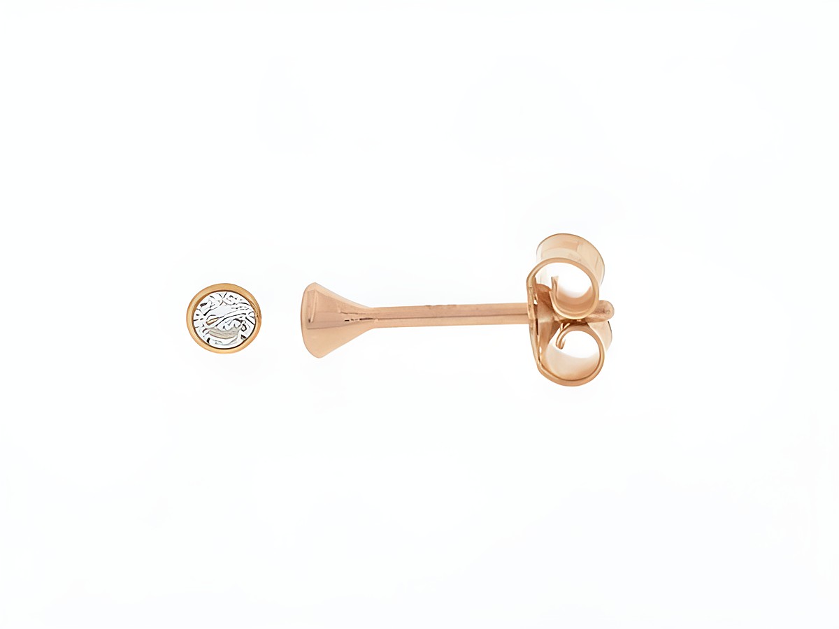 Silber Ohrringe in Kelchform, rosé vergoldet, Durchmesser 2,7 mm, besetzt mit funkelndem Zirkonia, Hersteller Juwelier Harnisch. Ideal für eleganten Schmuck.