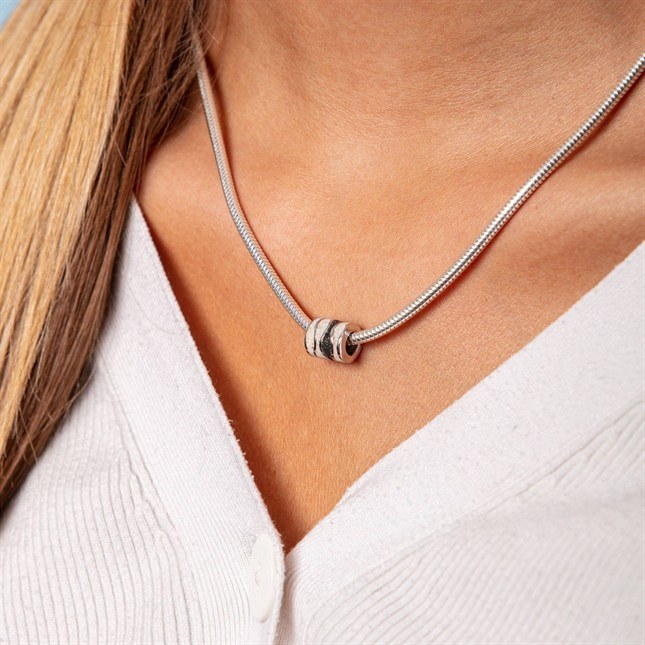DUR Kette Strandwellen - Sterling Silber - Strandsand + Lavasand - 50 cm – Ansicht 3