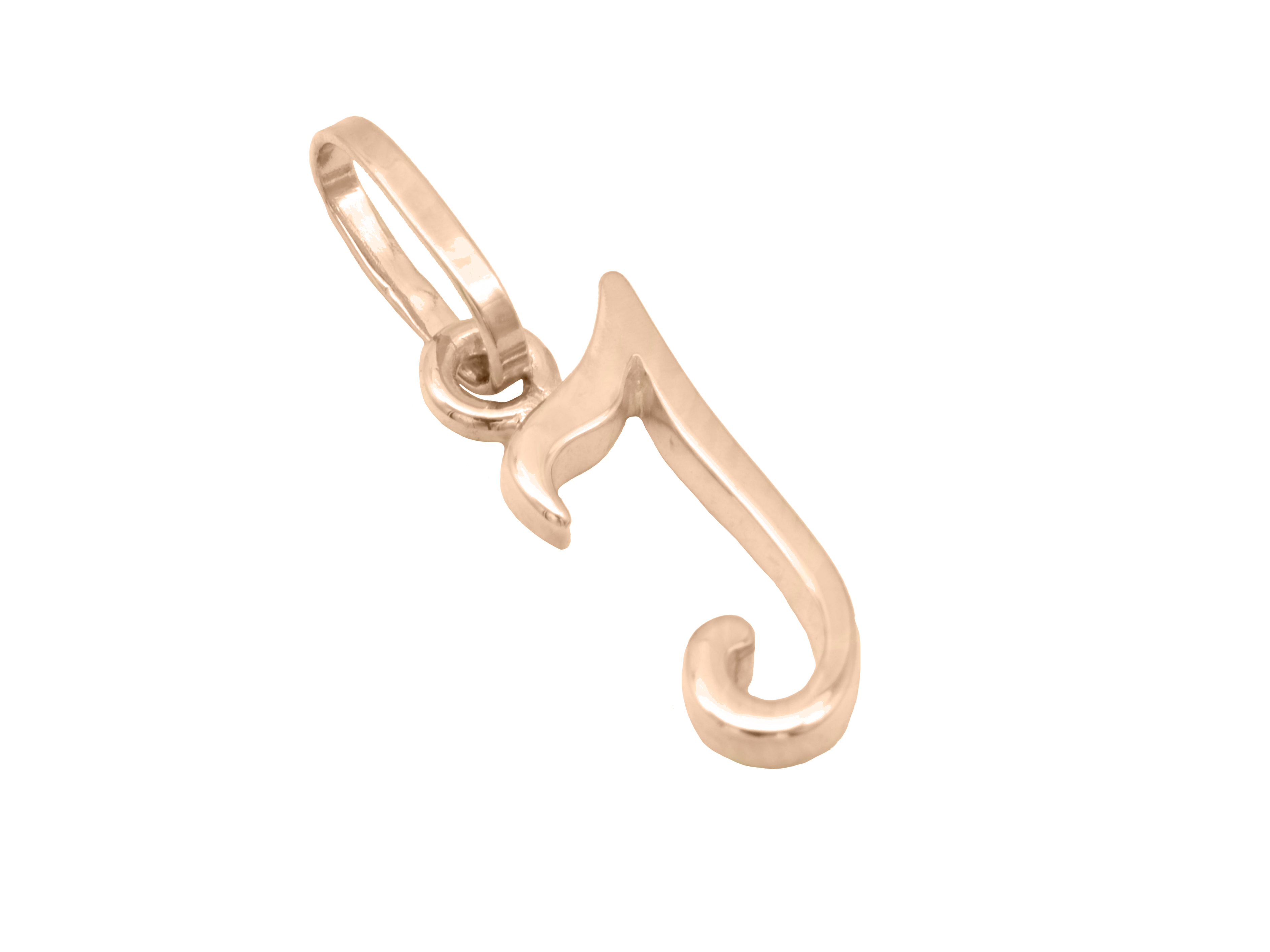 Buchstaben Anhänger I aus Sterling Silber, Roségold vergoldet und poliert, hergestellt von Juwelier Harnisch, verleiht jedem Outfit eine besondere Note.