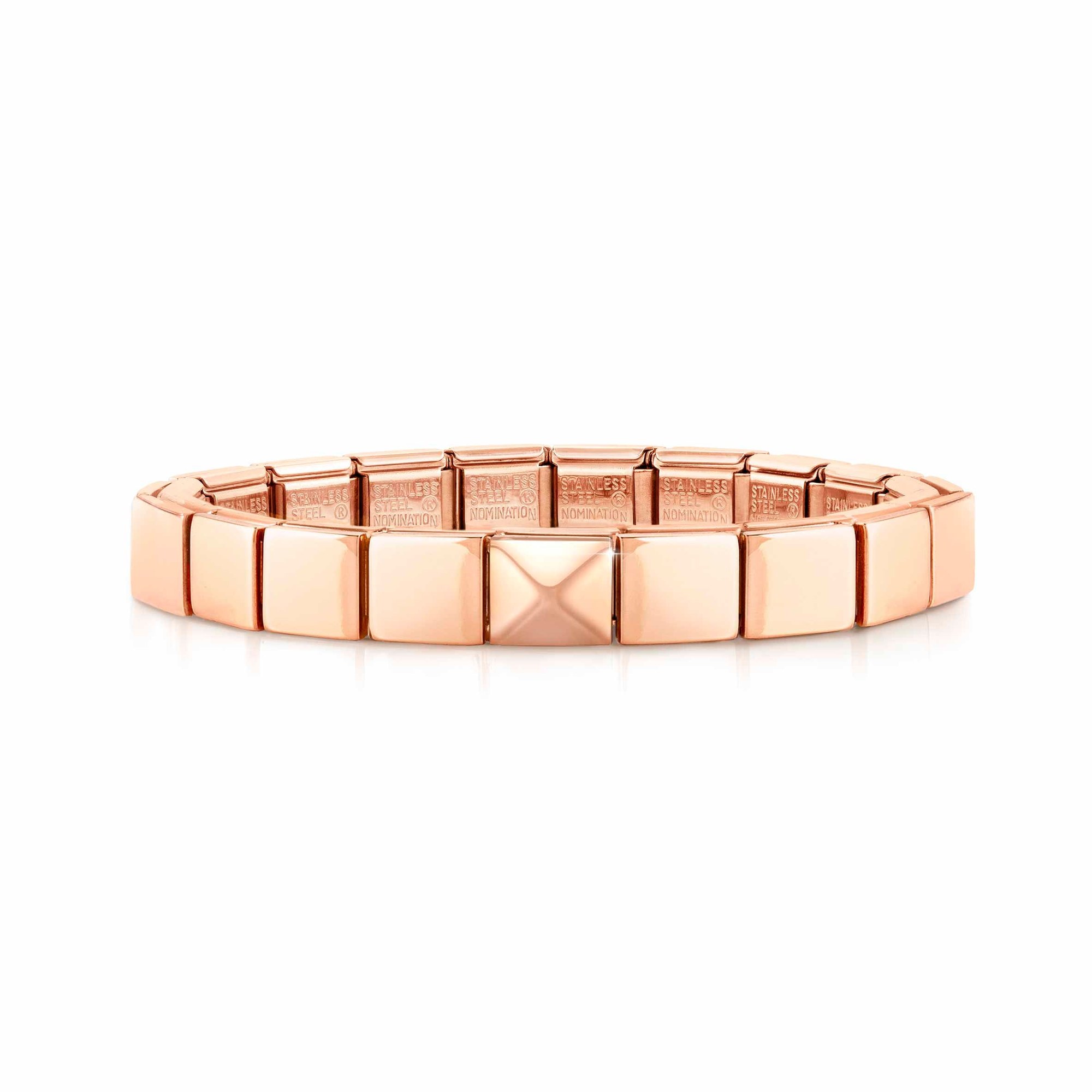 Nomination Classic GLAM Armband Edelstahl Roségold - Large pyramid