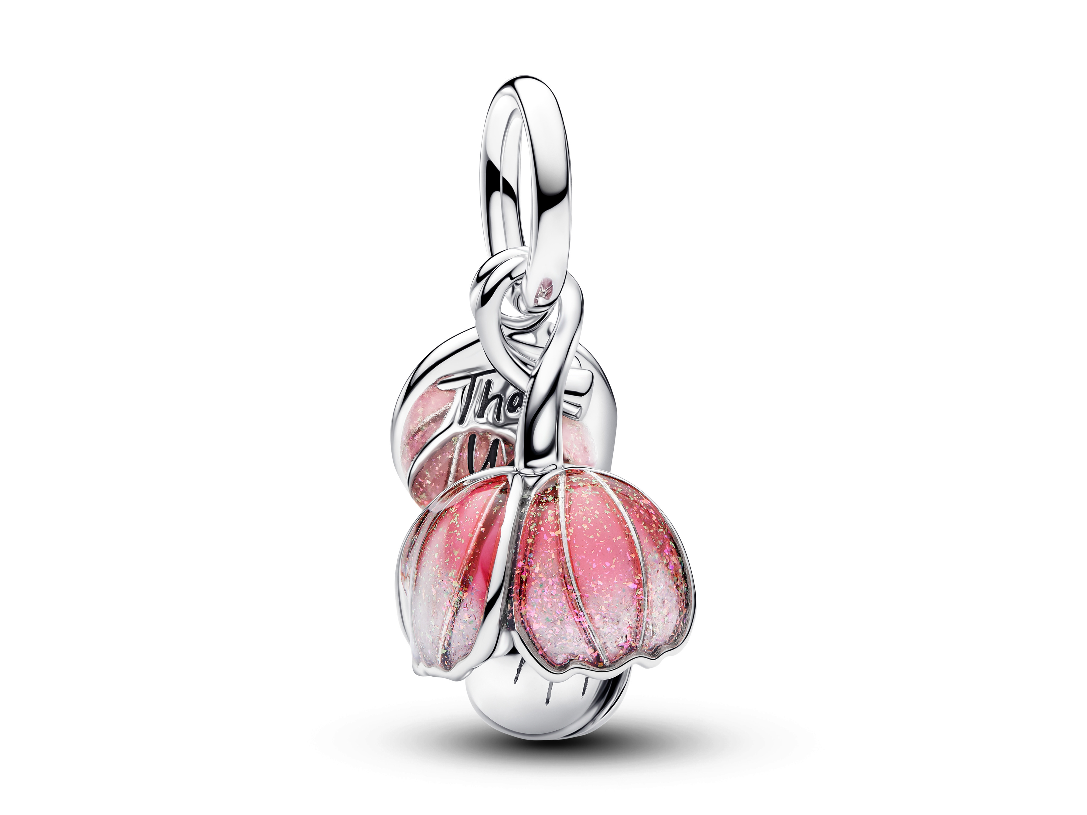 Pandora 764453C01 - Bicolor Blühende Blume Charm-Anhänger - Rosa - Glitzer Mix