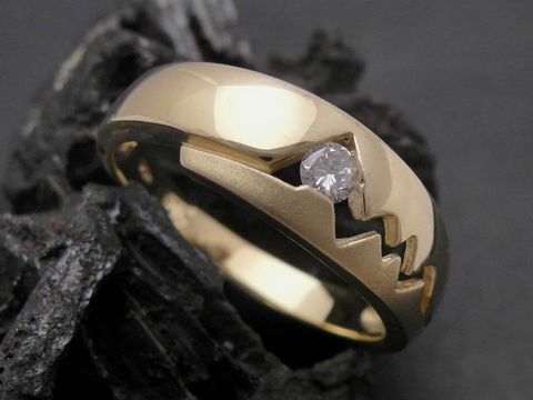 Gold Ring unvergesslich Gold 585 Brillant Goldring Gr. 57 Hersteller Juwelier Harnisch bis Gr. 58 18,5 elegant und glänzend mit einem funkelnden Brillanten, ideal für besondere Anlässe.