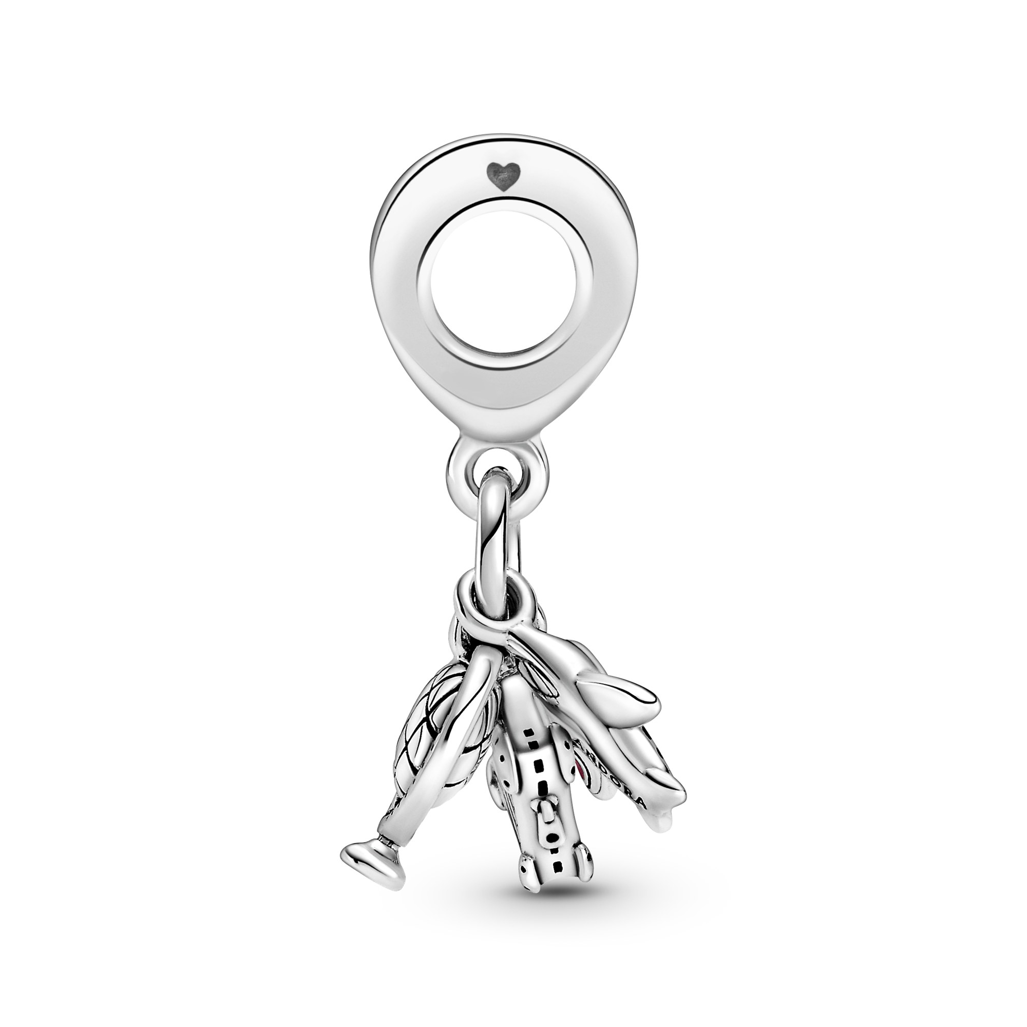 Pandora Silber Flugzeug, Globus & Koffer Charm baumeln – Ansicht 2